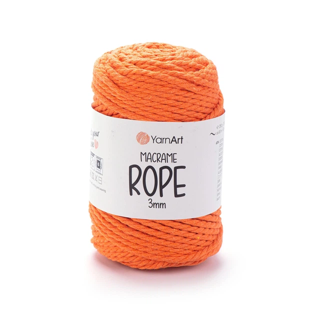 Шнур кручений YarnArt macrame rope 3мм гарбузовий 250г (№770) - Фото 2 Шнур кручений YarnArt macrame rope 3мм гарбузовий 250г (№770) - изображение 2