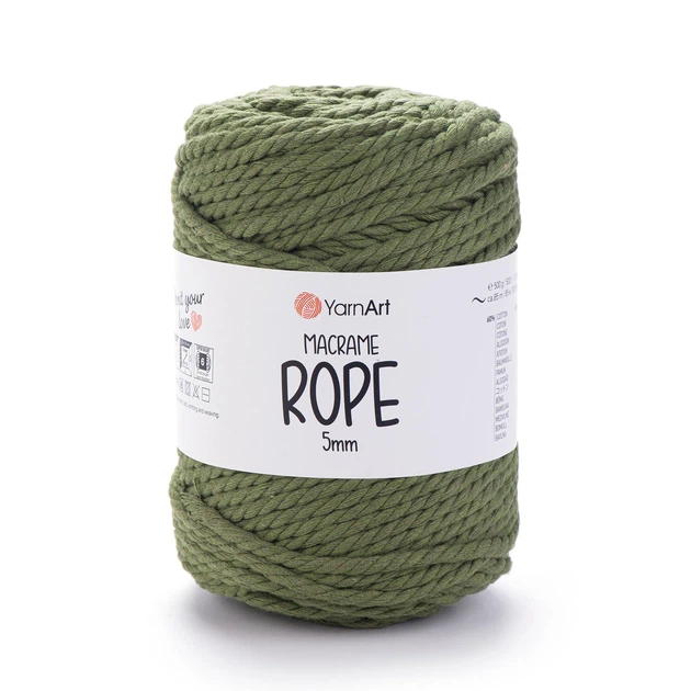 Шнур кручений для макраме YarnArt macrame rope 5мм зелений 500г (№787) - изображение 2