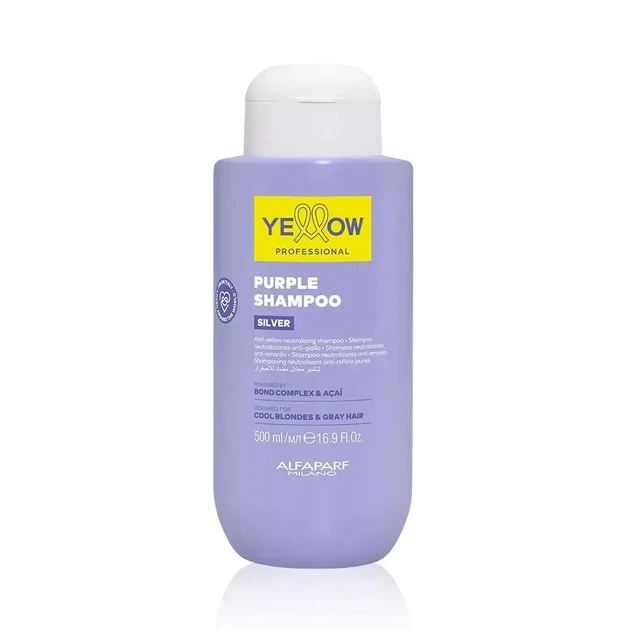 Шампунь від жовтизни для світлих і сивого волосся Yellow Silver Acai & Rose of Jericho Shampoo 500 мл - Фото 1 Шампунь від жовтизни для світлих і сивого волосся Yellow Silver Acai & Rose of Jericho Shampoo 500 мл - зображення 1