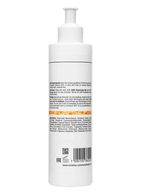 Очищающий гель с фруктовыми кислотами для всех типов кожи Christina Fresh AHA Cleansing Gel for all skin types 300 мл - Фото 3 Очищающий гель с фруктовыми кислотами для всех типов кожи Christina Fresh AHA Cleansing Gel for all skin types 300 мл - изображение 3