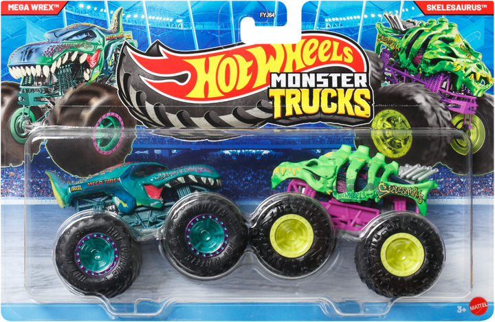 Набір із 2 машинок-позашляховиків Hot Wheels серії Monster Trucks в асортименті (FYJ64) - Фото 4 Набір із 2 машинок-позашляховиків Hot Wheels серії Monster Trucks в асортименті (FYJ64) - зображення 4