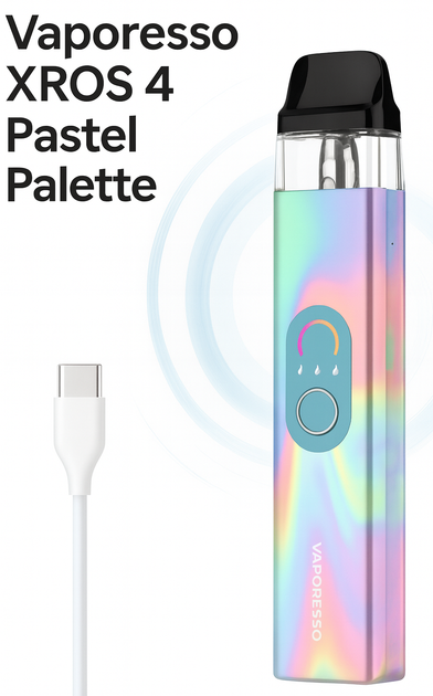 Под система электронная сигарета Vaporesso XROS 4 Pastel Palette до 30 Вт электронка 1000 мАч многоразка перезаправляемая со сменным картриджем - изображение 6