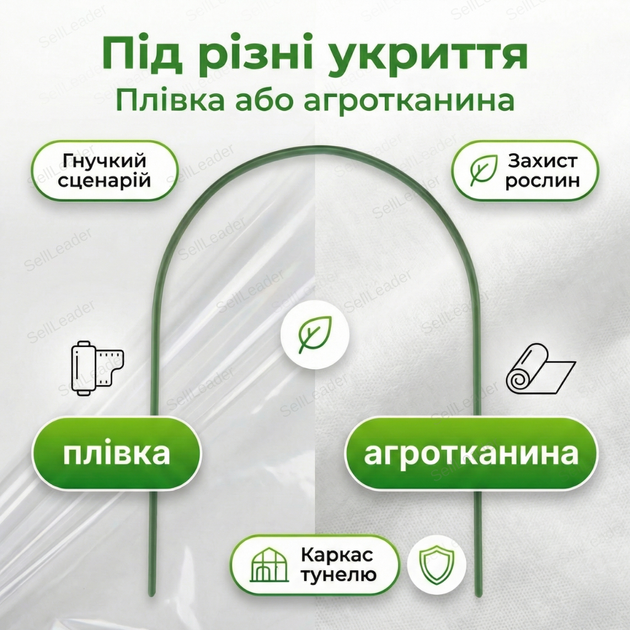 Дуга стальная 70×52 см для парника садового туннеля арка пленки каркас 11 мм защита рассады 1 шт. - Фото 7 Дуга стальная 70×52 см для парника садового туннеля арка пленки каркас 11 мм защита рассады 1 шт. - изображение 7