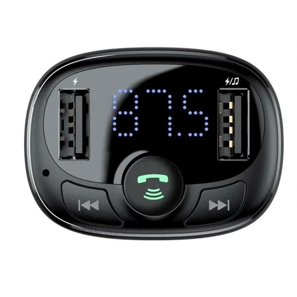 FM-трансмиттер Baseus T Shaped S-09A Bluetooth MP3 плеер 2 USB порта 5В 3.4А черный - изображение 6