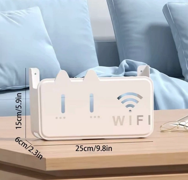 Органайзер-полка для роутера настенная подставка кронштейн для Wi-Fi М Белый - изображение 8