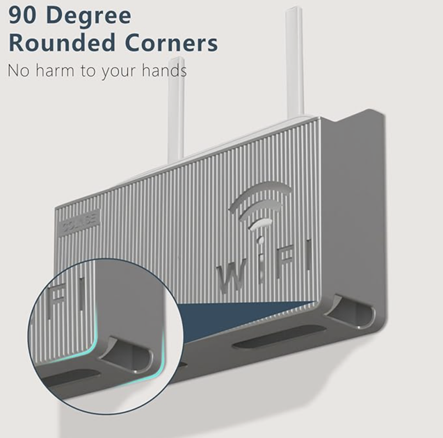 Полка- органайзер для роутера настенная подставка кронштейн для Wi-Fi Серый - изображение 4