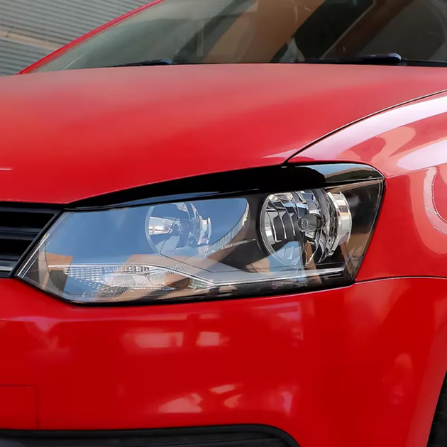 Реснички (накладки фар) Volkswagen Polo Mk5 6R 6C черный глянец (2011-2017) - изображение 4