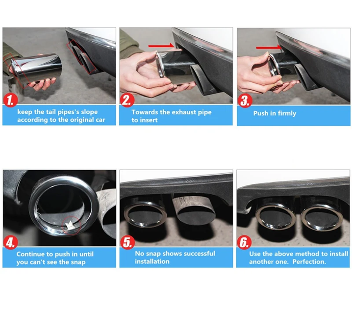 Наконечники глушителя VW Bora / Polo / Jetta 6 / Passat B7 CC / Golf 6 7 / Tiguan / Scirocco хром - изображение 10
