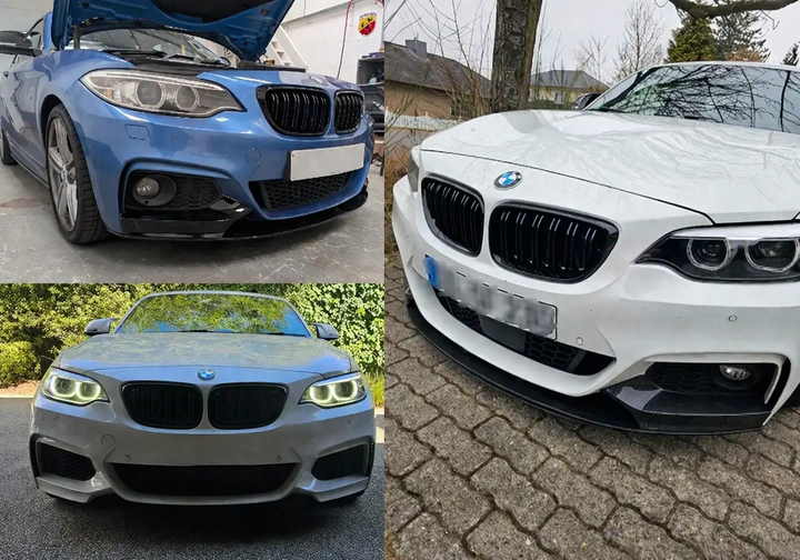Двойная решетка радиатора M2 Style BMW 2 Series F22 F23 F87 2014-2018 черный глянец - изображение 3