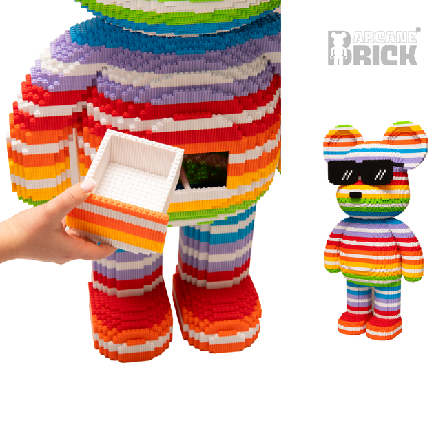 Конструктор 3д для дорослих і дітей ArcaneBrick "Chill Bear" 92 см великий збірний ведмідь конструктор magic blocks інтер'єрний - зображення 4