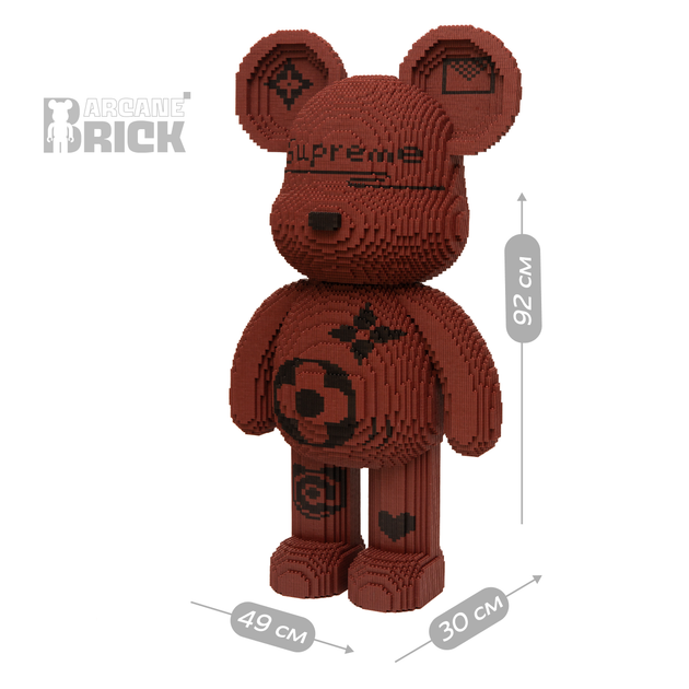 Supreme конструктор 3д для взрослых и детей ArcaneBrick "Brown" 92см супрем сборный медведь конструктор magic blocks суприм - изображение 5