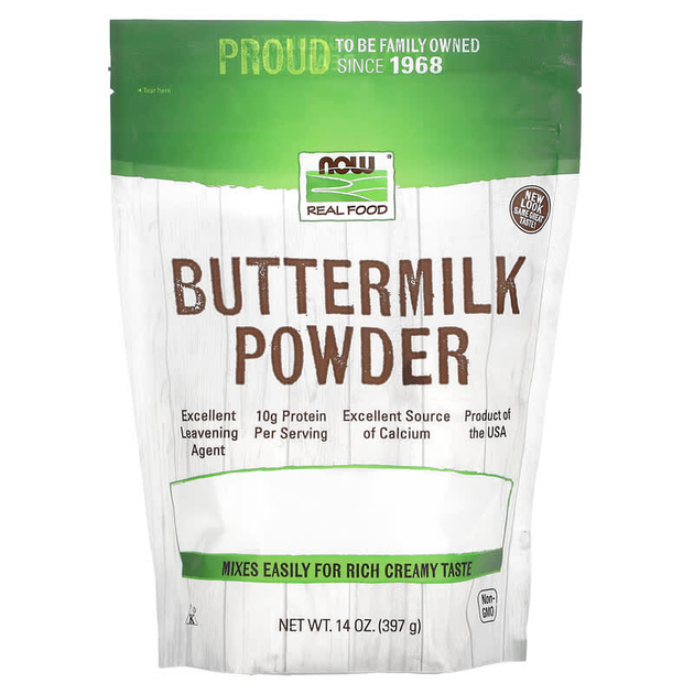 Порошок сколотин NOW Foods Real Food "Buttermilk Powder" знежирені вершки (397 м) - Фото 1 Порошок сколотин NOW Foods Real Food "Buttermilk Powder" знежирені вершки (397 м) - зображення 1