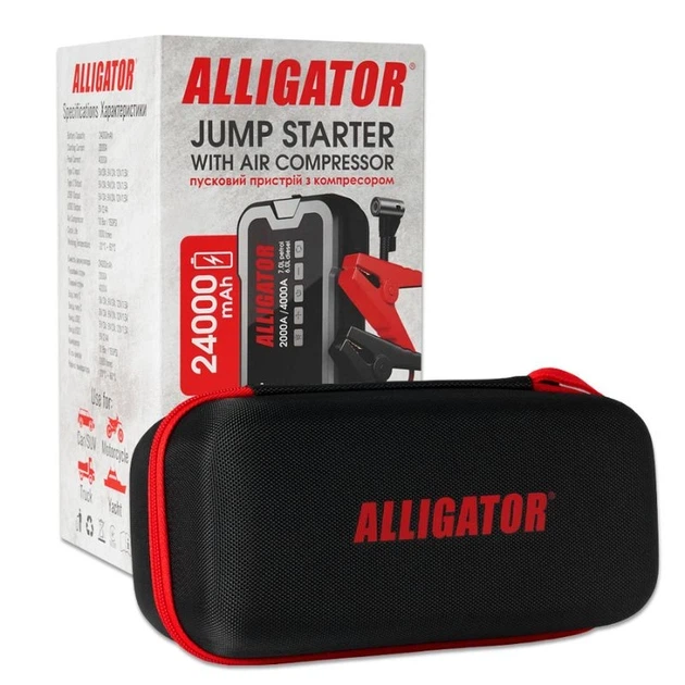 Пусковий пристрій для авто Alligator 12В 2000-4000A з Power Bank 24000mAh та компресором 10Атм (JS850) - зображення 5