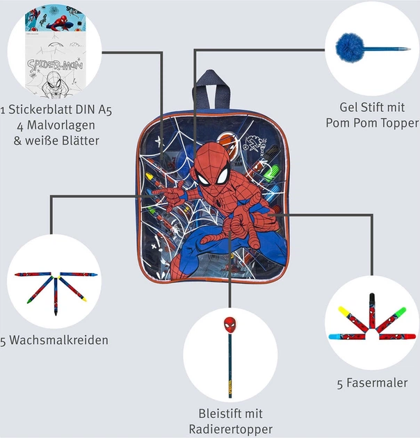 Zestaw do kolorowania Multicolor Spiderman w plecaku 2760306 (4043946307242) - obraz 5