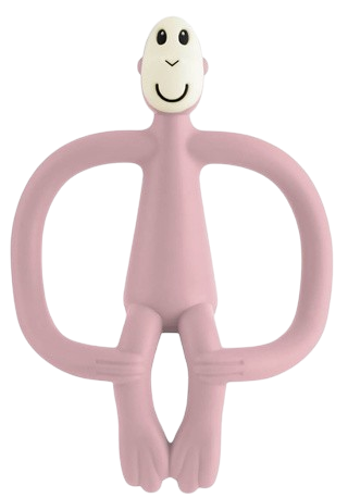 Gryzak kojący Matchstick Monkey ze szczoteczką Małpka Pastelowo - Różowy (MM-T-010) (705604684617) - obraz 2