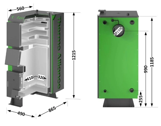 Котел твердопаливний сталевий Thermo Alliance Ferrum Plus (FSFPLUS14V40) - зображення 2