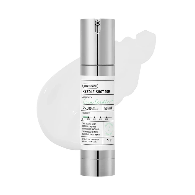Сироватка для обличчя з мікроголками VT Cosmetics Reedle Shot 100 50 мл вирівнювання текстури, звуження пор та ефект glass skin - Фото 1 Сироватка для обличчя з мікроголками VT Cosmetics Reedle Shot 100 50 мл вирівнювання текстури, звуження пор та ефект glass skin - изображение 1