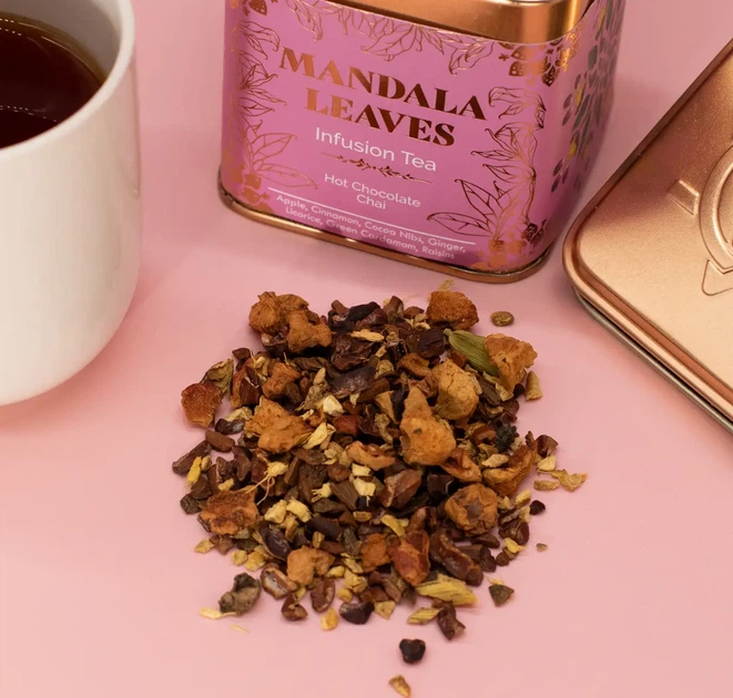 Органічний чай у банці Гарячий шоколад Organic Chai Hot Chocolate 50г Mandala Leaves 5056368353406 - зображення 3