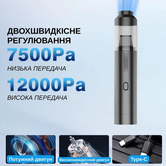 Автомобільний пилосос Yaoen 121 Brushless 90W 4000mAh (YVCNU3090B 5408) Чорний - Фото 3 Автомобільний пилосос Yaoen 121 Brushless 90W 4000mAh (YVCNU3090B 5408) Чорний - зображення 3