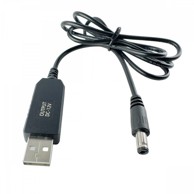 Кабель для роутера от повербанка USB-DC 12V, переходник повышающий напряжение 5.5x2.1mm, кабель для модема DC-USB 1 метр, Wi-Fi без електричества, Black - Фото 8 Кабель для роутера от повербанка USB-DC 12V, переходник повышающий напряжение 5.5x2.1mm, кабель для модема DC-USB 1 метр, Wi-Fi без електричества, Black - изображение 8
