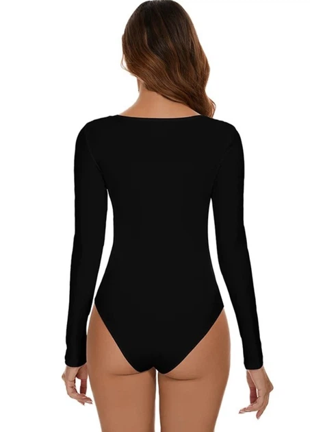 Женский боди с длинным рукавом и слипами 12026 Elegance and Comfort (2018-48-01) Черный 48 No Brand (XL) - изображение 7