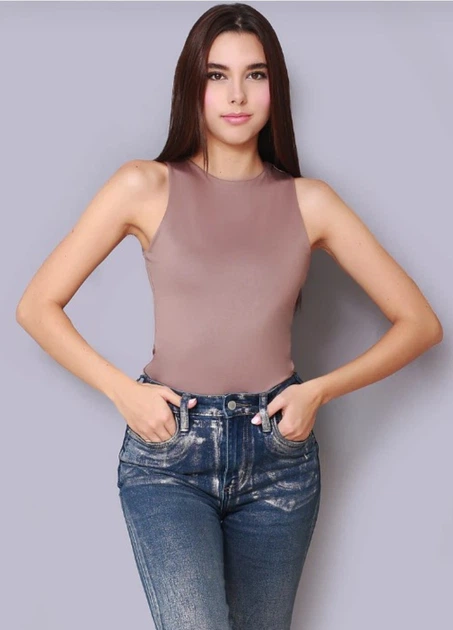 Женский боди с майкой и бразилианами 1265 Simple Comfort (2019-46-02) Кофейный 46 No Brand (L) - изображение 5