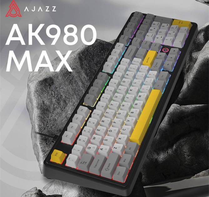 Клавіатура Ajazz AK980 MAX Magnetic Switch Black/Grey/Yellow - зображення 2