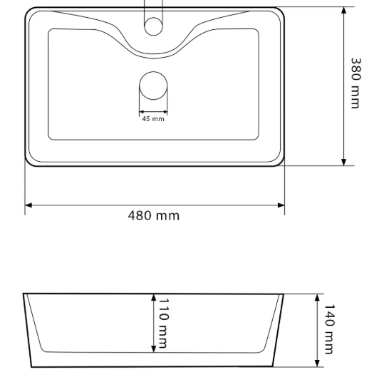 Умывальник накладной VBI FORLI 480x380x140мм прямоугольный мрамор VBI-011109 - изображение 7