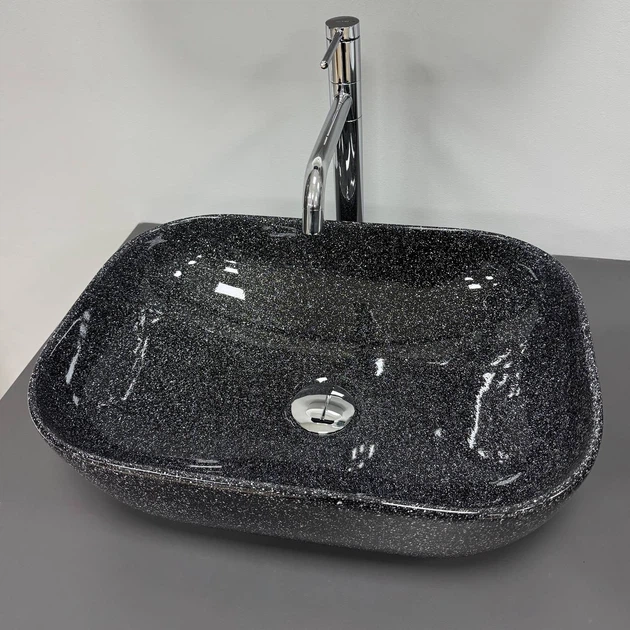 Умывальник (раковина) VBI RAVENNA SPACE BLACK GLOSSY накладной - изображение 3