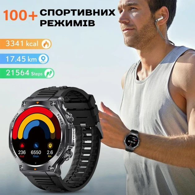 Розумний смарт годинник Smart Mevaden Ultra Rubber, 2 ремінці - изображение 12