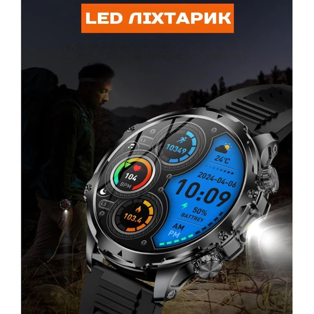 Розумний смарт годинник Smart Turbo Power Rubber, 2 ремінці - изображение 12