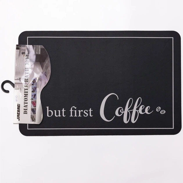 Килимок для кухні But first Coffee 38*58 см діатомітовий HP-42-43 - Фото 2 Килимок для кухні But first Coffee 38*58 см діатомітовий HP-42-43 - зображення 2