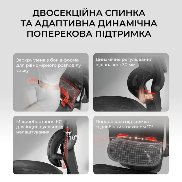Крісло офісне Sihoo M59AS Mesh Black - Фото 10 Крісло офісне Sihoo M59AS Mesh Black - зображення 10
