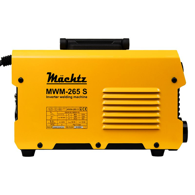 Зварювальний апарат Machtz MWM‑265 S, інвертор - Фото 13 Зварювальний апарат Machtz MWM‑265 S, інвертор - зображення 13