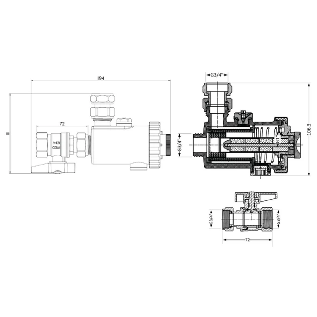 Фільтр-дешламатор Thermo Alliance Forte 3/4", кутовий (магнітний шламоуловлювач) TAF420G20 - зображення 2