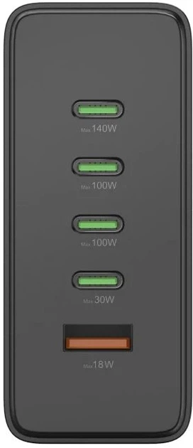 Універсальний зарядний пристрій Hama GaN 240W PD/QC 4x USB-C 1x USB-A Black (4047443532916) - зображення 6