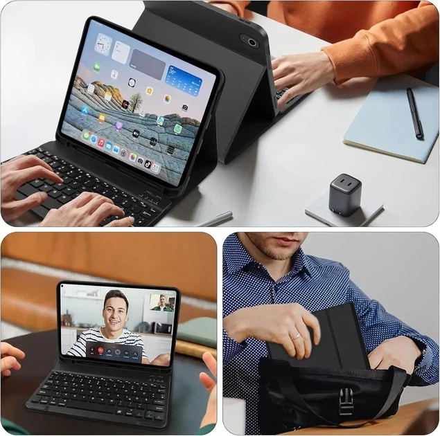 Чехол-клавиатура для планшета iPad 10.9" 10th Gen/11" 11th Gen черный, беспроводная Bluetooth, съемная QWERTZ - изображение 5