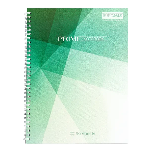 Зошит офісний Buromax PRIME А4 96арк. пружина збоку клітинка тверда палітурка бірюзовий (BM.24451101-06) - Фото 1 Зошит офісний Buromax PRIME А4 96арк. пружина збоку клітинка тверда палітурка бірюзовий (BM.24451101-06) - зображення 1