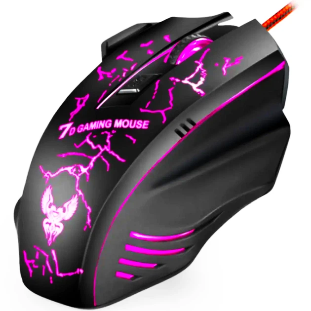 Ігрова мішка Gaming Mouse IX7 USB з RGB підсвіткою, провідна геймерська міша для ПК та ноутбука - зображення 4