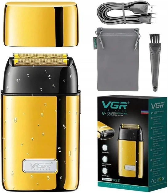 Електробритва VGR V-356 Professional шейвер, сіткова бритва з тримером, 8000 коливань/хв, LED дисплей, акумулятор 1400 мАг, USB Type-C, 120 хв роботи, металевий корпус - Фото 4 Електробритва VGR V-356 Professional шейвер, сіткова бритва з тримером, 8000 коливань/хв, LED дисплей, акумулятор 1400 мАг, USB Type-C, 120 хв роботи, металевий корпус - изображение 4