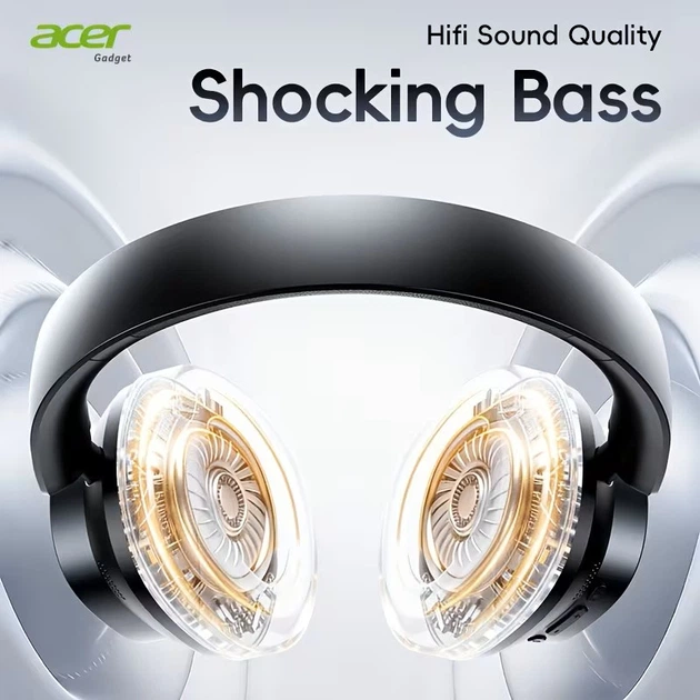 Acer OHR633 беспроводные накладные наушники с ANC – Bluetooth 5.4, глубокий бас, HD звонки, длинная автономность - изображение 3
