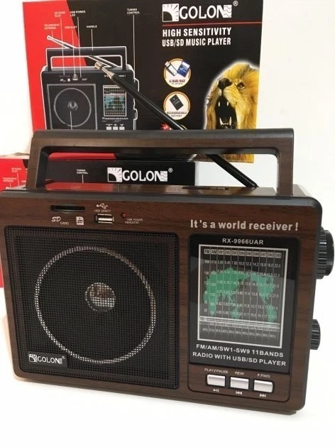 Портативный FM радиоприемник аккумуляторный GOLON RX-99bb UAR проигрыватель в ретро стиле с USB от батареек от сети Коричневый - Фото 12 Портативный FM радиоприемник аккумуляторный GOLON RX-99bb UAR проигрыватель в ретро стиле с USB от батареек от сети Коричневый - изображение 12