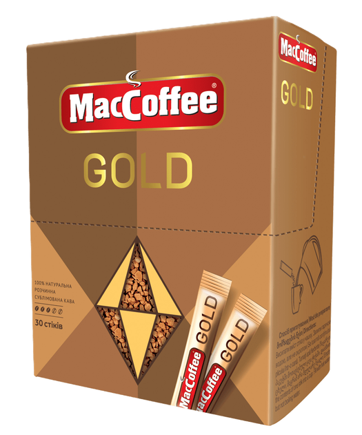MacCoffee Gold стік 2г 30шт - Фото 1 MacCoffee Gold стік 2г 30шт - изображение 1