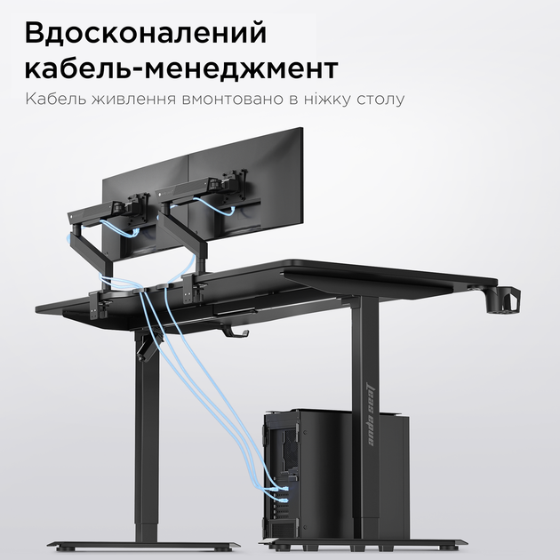 Стіл з електрорегулюванням висоти Anda Seat Xtreme E 1600x800 Black - зображення 15