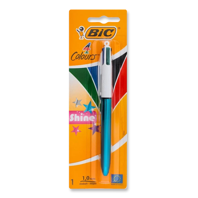 Шариковая ручка BIC 4в1 Colours Shine 1мм многоцветная - Фото 1 Шариковая ручка BIC 4в1 Colours Shine 1мм многоцветная - изображение 1