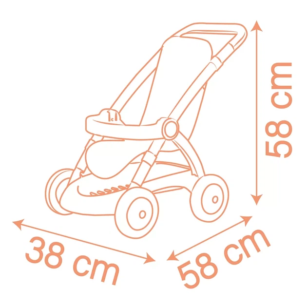 Коляска для ляльки Smoby Baby Nurse Теракотова пудра з корзинкою (7600254024) - изображение 3