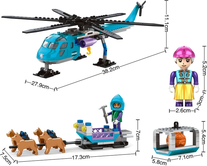 Klocki konstrukcyjne Ausini Polar Mission Helicopter & Dog Sled 248 elementów 7920590 (8718012049581) - obraz 3
