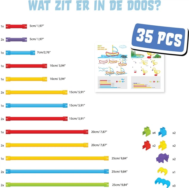 Конструктор Spaghetteez Clicks Spaghetteez 3D Art гнучкі будівельні стрижні 35 елементів 1250363 (5425002307783) - зображення 3