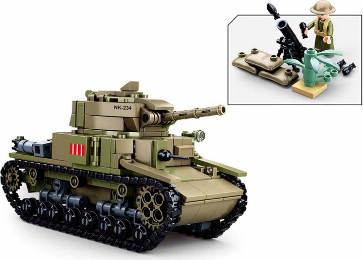 Klocki konstrukcyjne Sluban WWII Italiaanse Tank 2in1 463 elementów 2499374 (6938242955816) - obraz 3