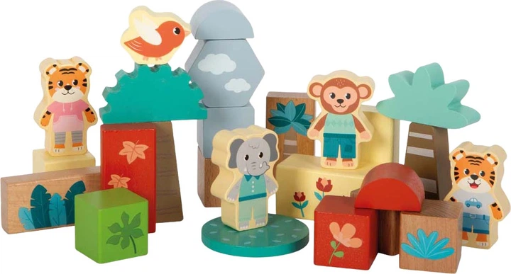 Дерев'яні кубики Small Foot Jungle Friends FSC 50 елементів 5420169 (4020972127686) - зображення 4